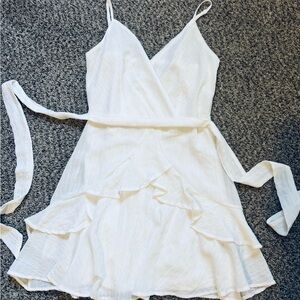 Trixxi White Ruffle Mini Dress